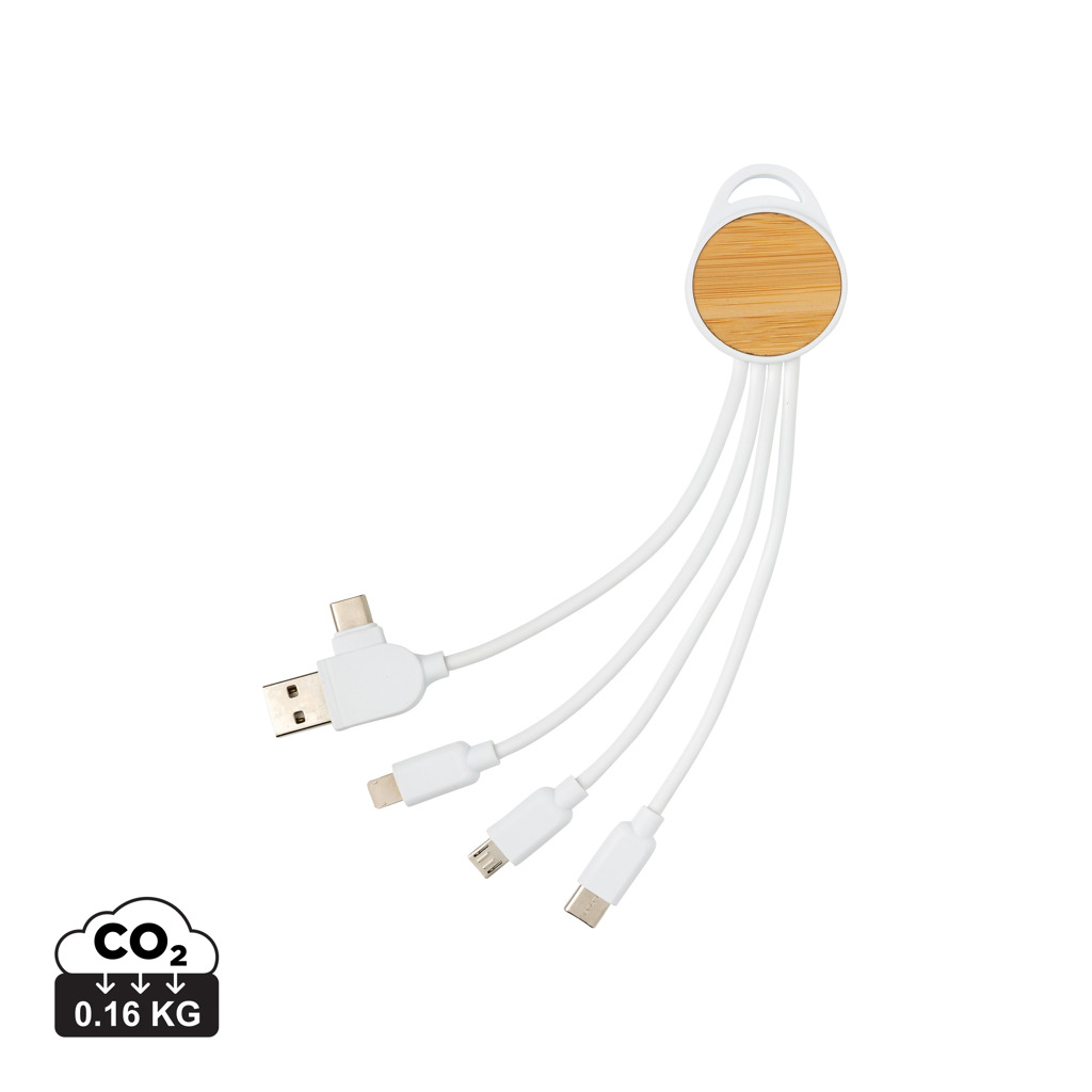 Cable personalizado redondo Ontario 6 en 1 de plástico reciclado RCS
