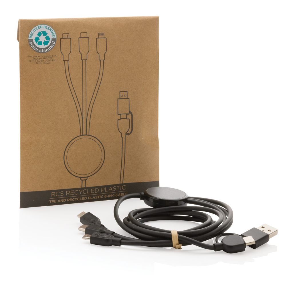 Cable 6 en 1 personalizado RCS TPE y plástico reciclado - Tecnología - Regalo Promocional Personalizado - imagen 3
