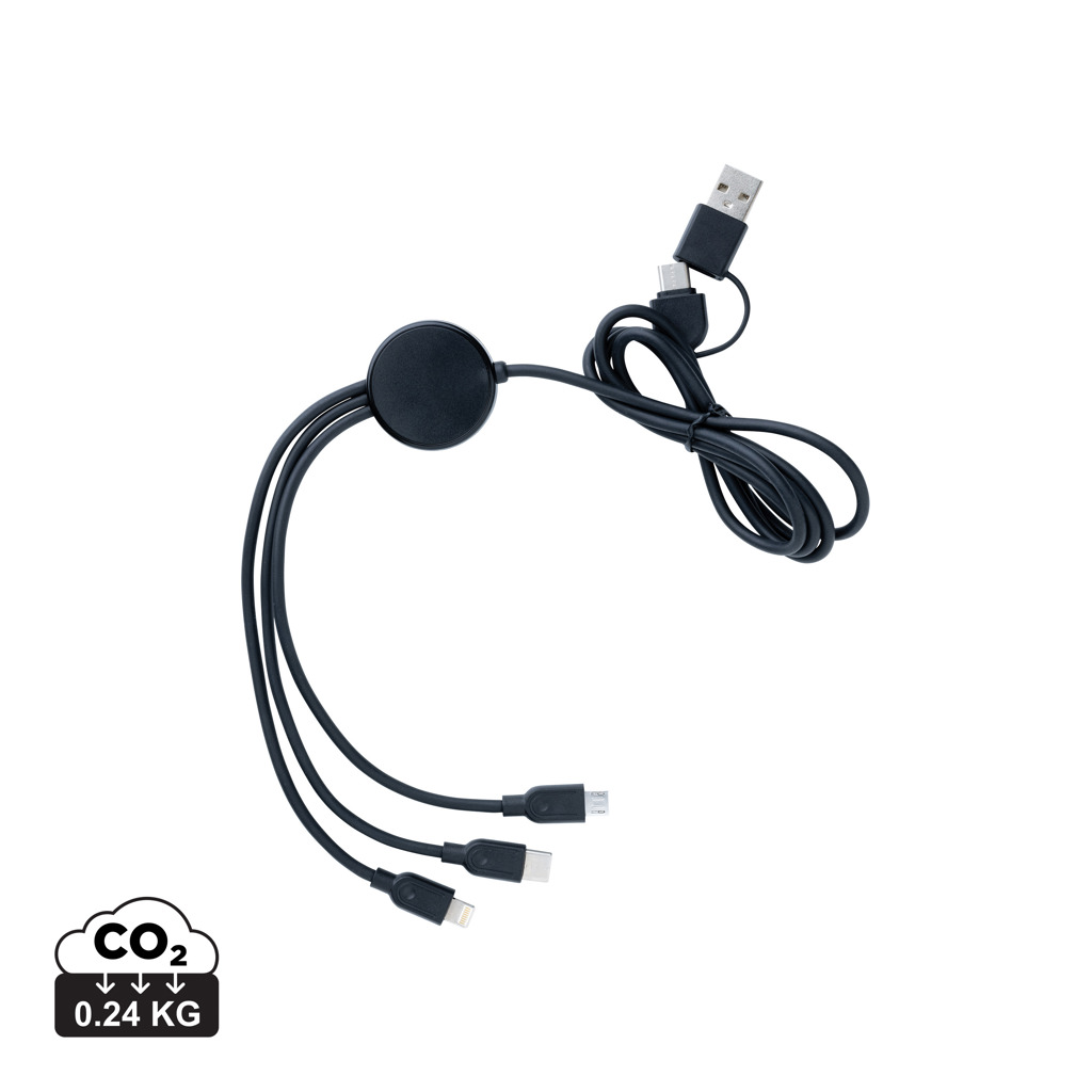 Cable 6 en 1 personalizado RCS TPE y plástico reciclado - Tecnología - Regalo Promocional Personalizado