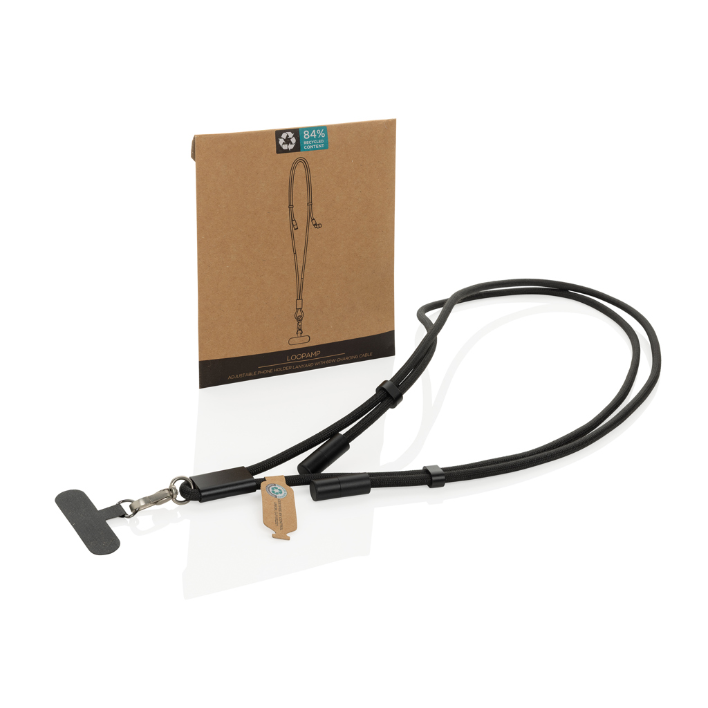 Correa de cuello para teléfono LoopAmp RCS RPET y cable 60W - Tecnología - Regalo Promocional Personalizado - imagen 3