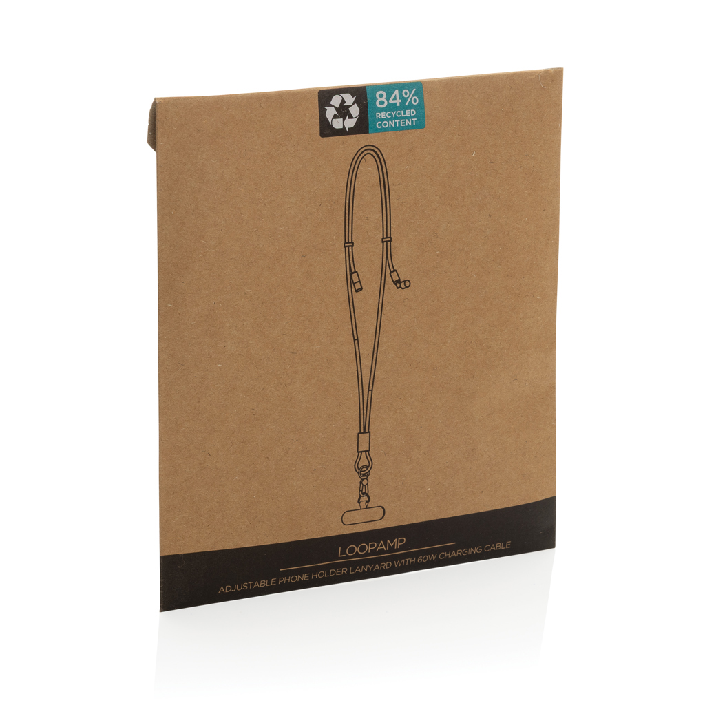 Correa de cuello para teléfono LoopAmp RCS RPET y cable 60W - Tecnología - Regalo Promocional Personalizado - imagen 4