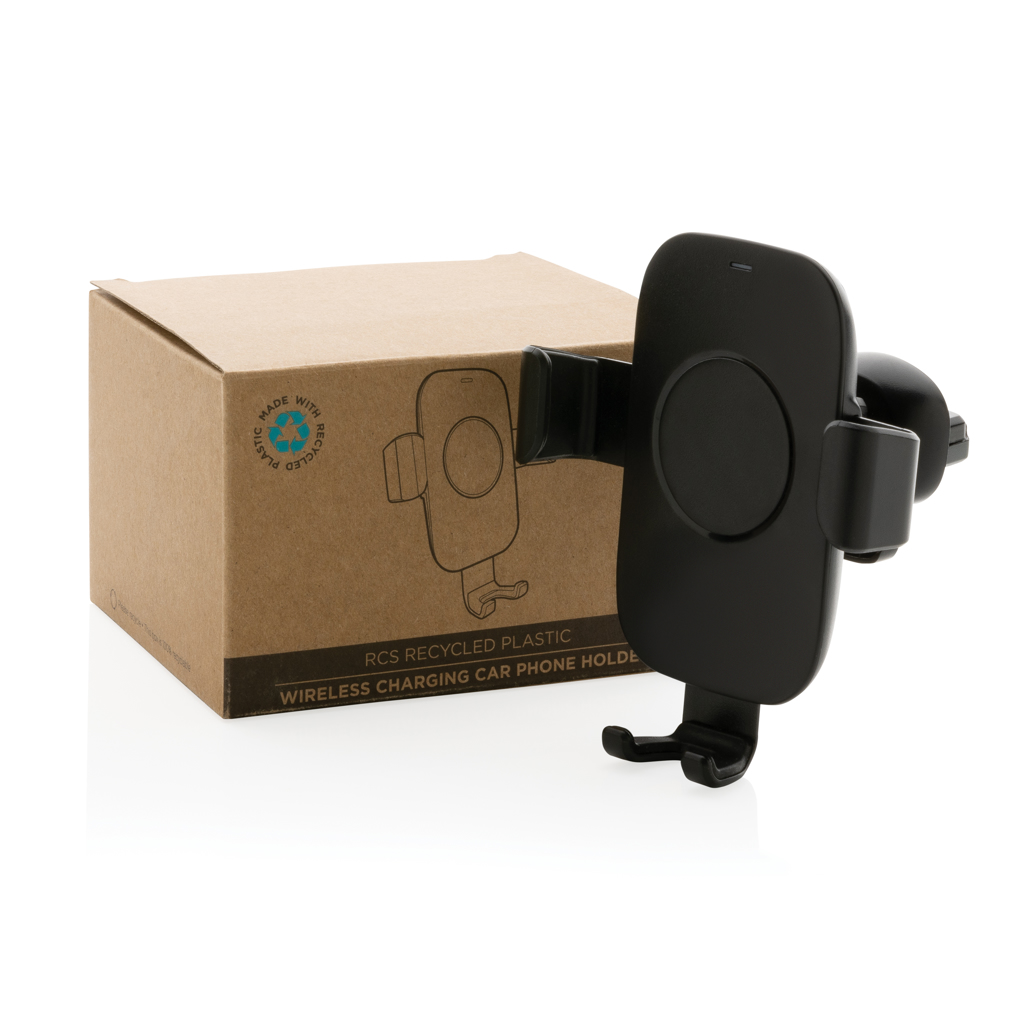 Soporte coche carga inalámbrica 10W reciclado RCS - Tecnología - Regalo Promocional Personalizado - imagen 4
