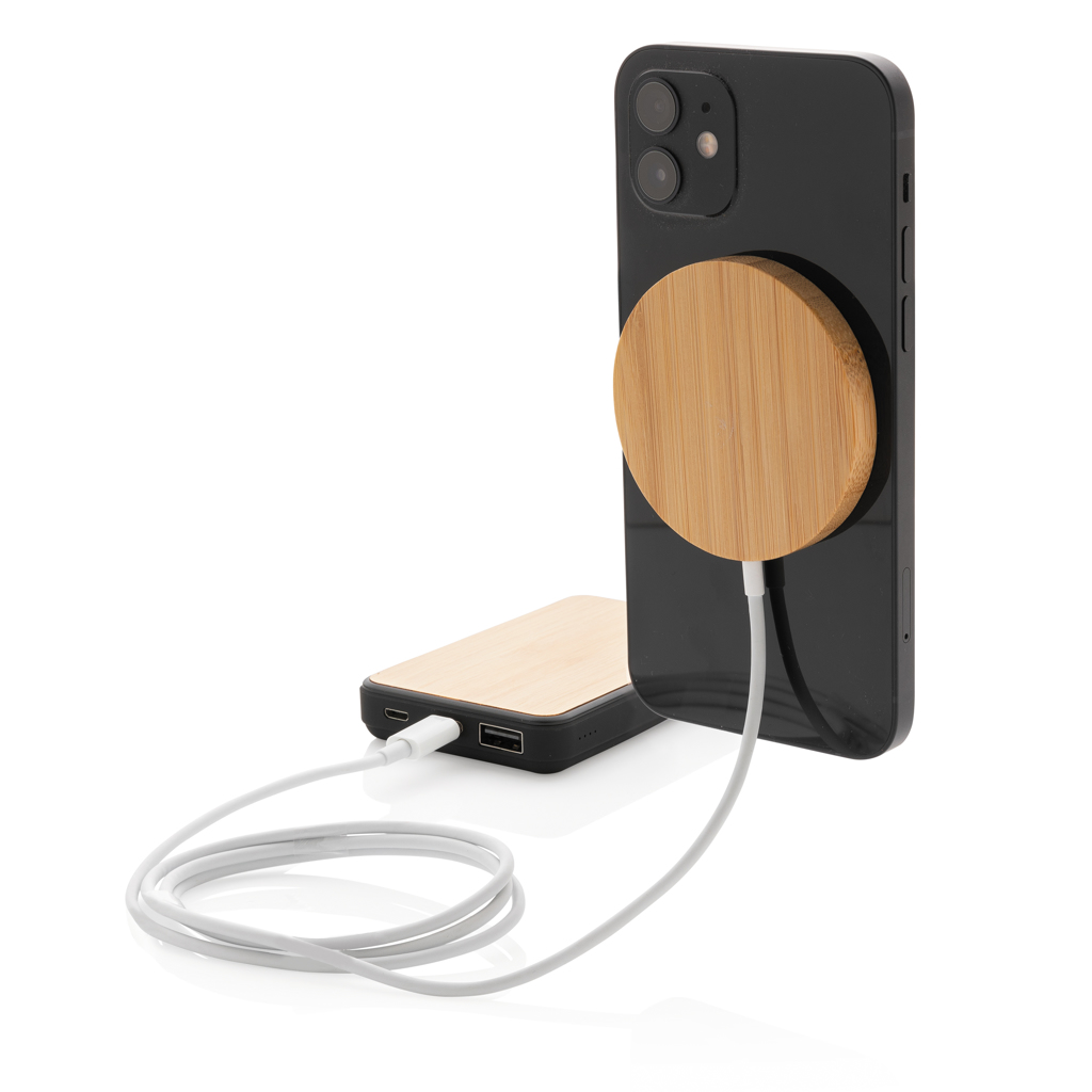 Cargador inalámbrico magnético de bambú de 10W - Tecnología - Regalo Promocional Personalizado - imagen 5