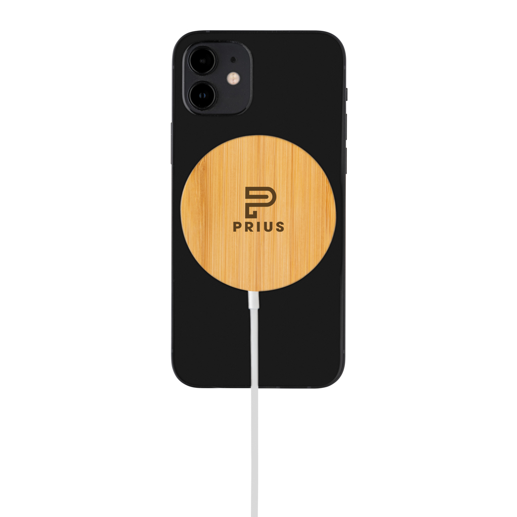Cargador inalámbrico magnético de bambú de 10W - Tecnología - Regalo Promocional Personalizado - imagen 8