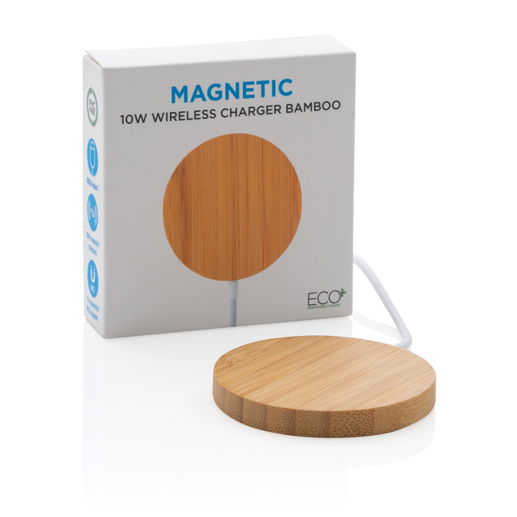 Cargador inalámbrico magnético de bambú de 10W - Tecnología - Regalo Promocional Personalizado - imagen 11
