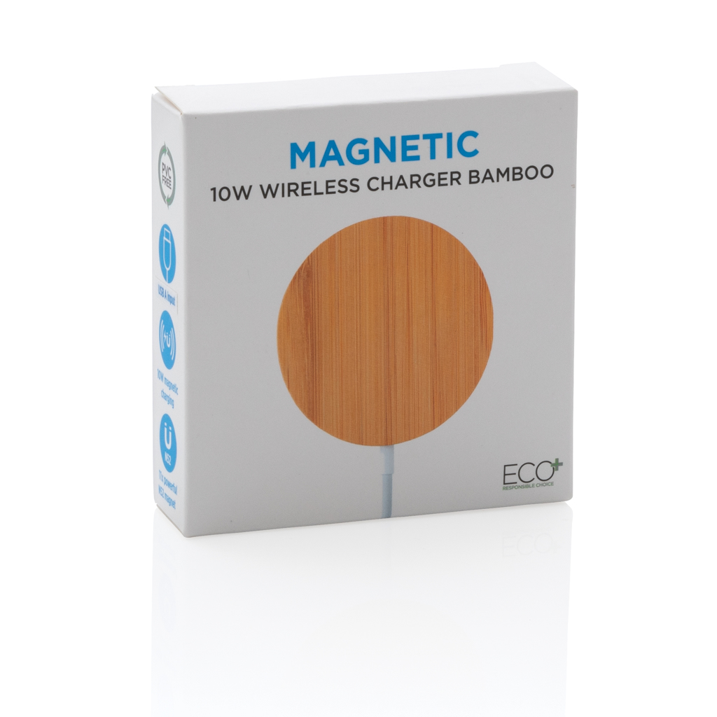 Cargador inalámbrico magnético de bambú de 10W - Tecnología - Regalo Promocional Personalizado - imagen 12