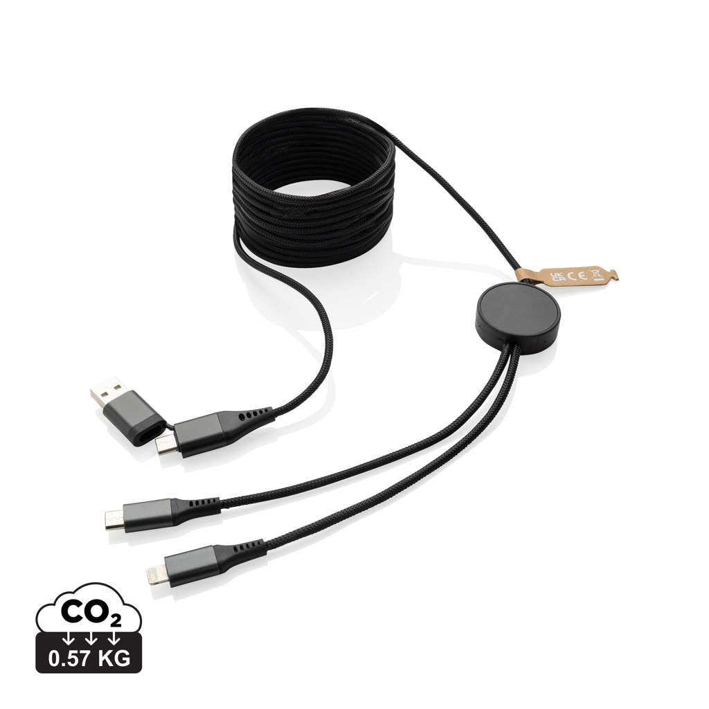 Cable personalizado Terra 4 en 1 PET reciclado de 3 metros - Tecnología - Regalo Promocional Personalizado
