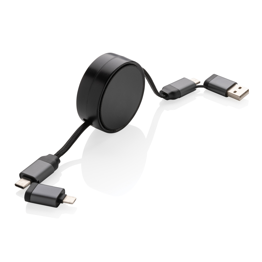 Cable retractil personalizado Terra RCS 6 en 1 de aluminio reciclado - Tecnología - Regalo Promocional Personalizado - imagen 2