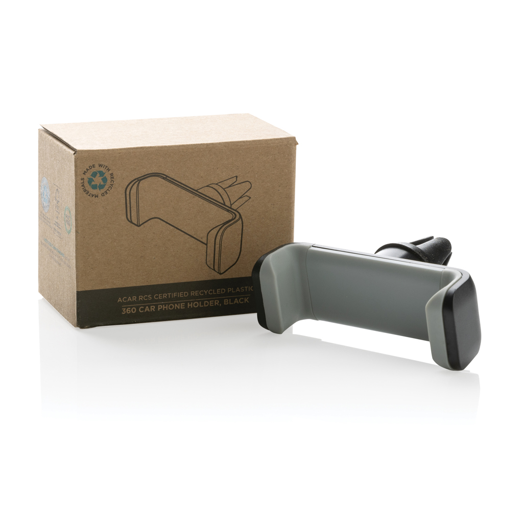 Soporte teléfono coche 360 Acar de plástico reciclado RCS - Tecnología - Regalo Promocional Personalizado - imagen 3