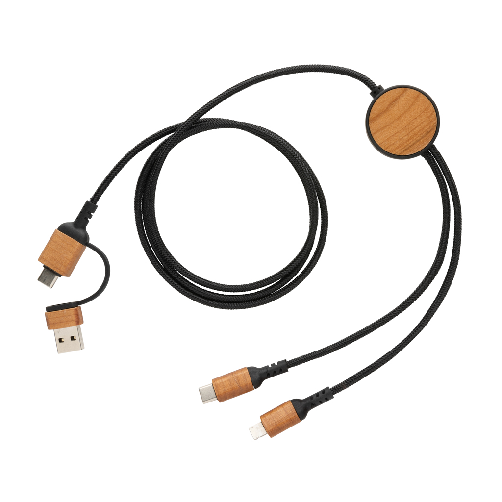 Cable personalizado Ohio 6 en 1 de plástico reciclado certificado RCS - Tecnología - Regalo Promocional Personalizado - vista alternativa