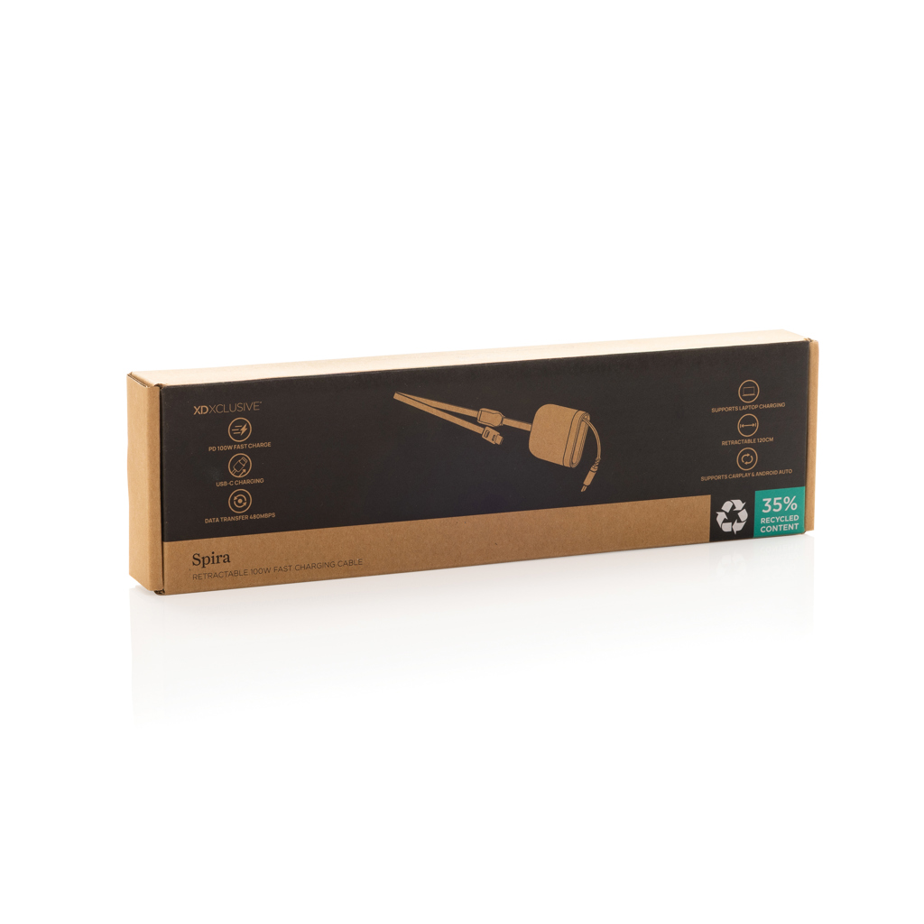Cable de carga rápida 100W retráctil reciclado Spira RCS - Tecnología - Regalo Promocional Personalizado - imagen 10