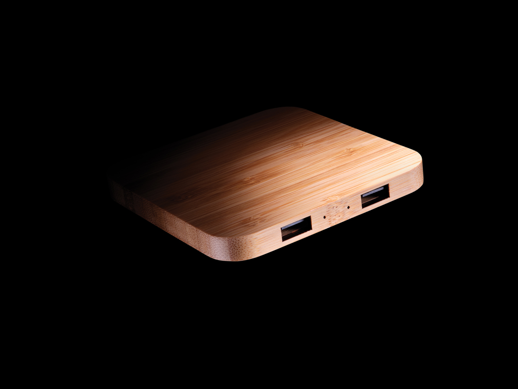 Cargador inalámbrico 5W de bambú con USB - Tecnología - Regalo Promocional Personalizado - imagen 7