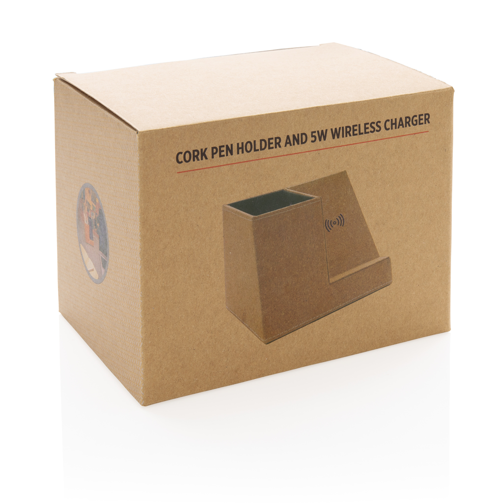 Portalápices de corcho y cargador inalámbrico 5W - Tecnología - Regalo Promocional Personalizado - imagen 12