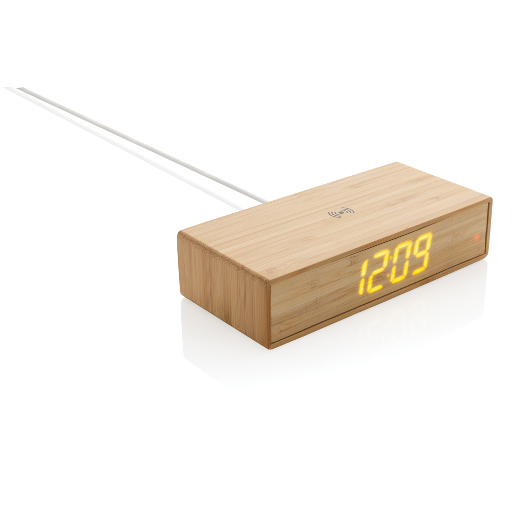 Despertador con cargador inalámbrico personalizado de bambú de 5W - Tecnología - Regalo Promocional Personalizado - vista alternativa