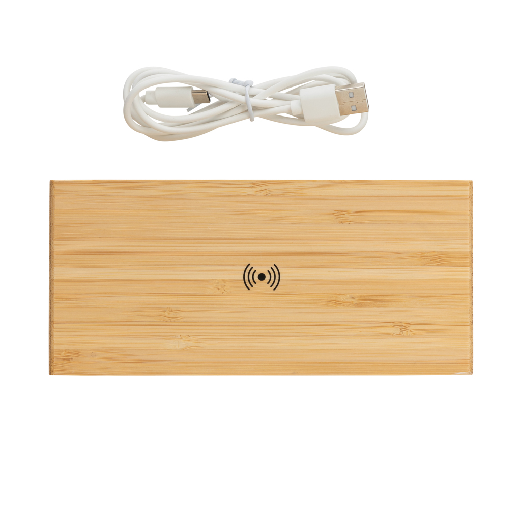 Despertador con cargador inalámbrico personalizado de bambú de 5W - Tecnología - Regalo Promocional Personalizado - imagen 7