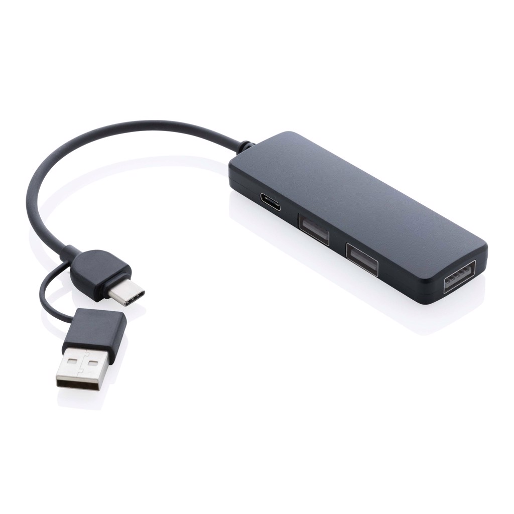Puerto USB RCS de plástico reciclado con doble entrada - Tecnología - Regalo Promocional Personalizado - vista alternativa