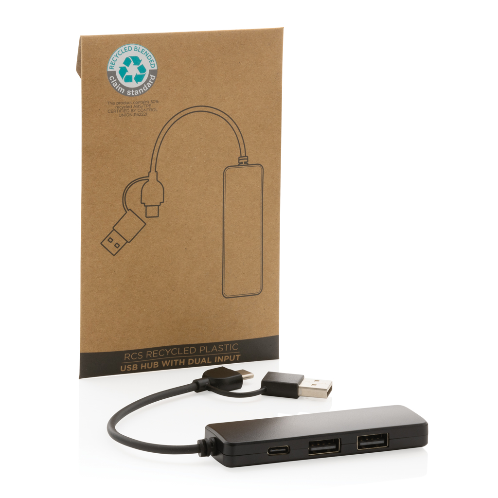 Puerto USB RCS de plástico reciclado con doble entrada - Tecnología - Regalo Promocional Personalizado - imagen 4