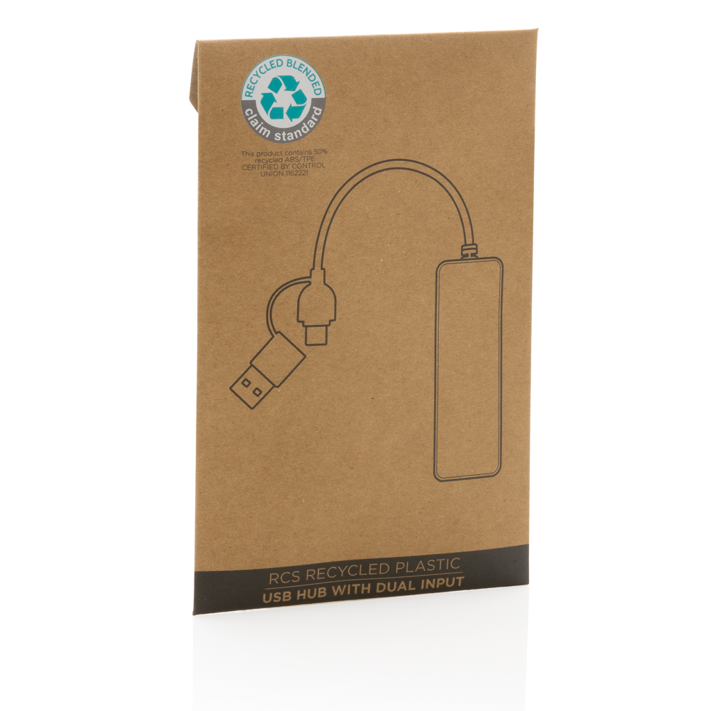 Puerto USB RCS de plástico reciclado con doble entrada - Tecnología - Regalo Promocional Personalizado - imagen 6