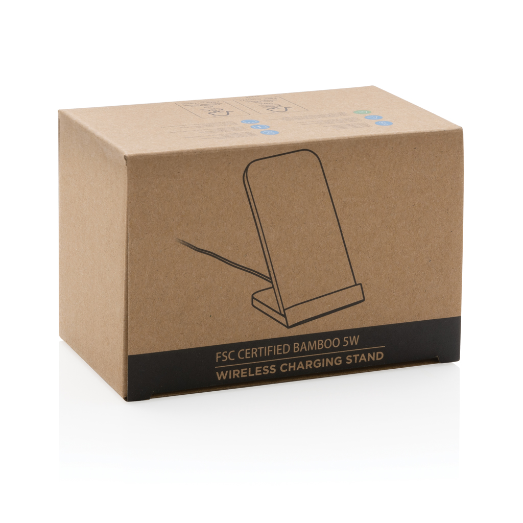 Soporte de carga inalámbric personalizado  de bambú de 5W - Tecnología - Regalo Promocional Personalizado - imagen 7