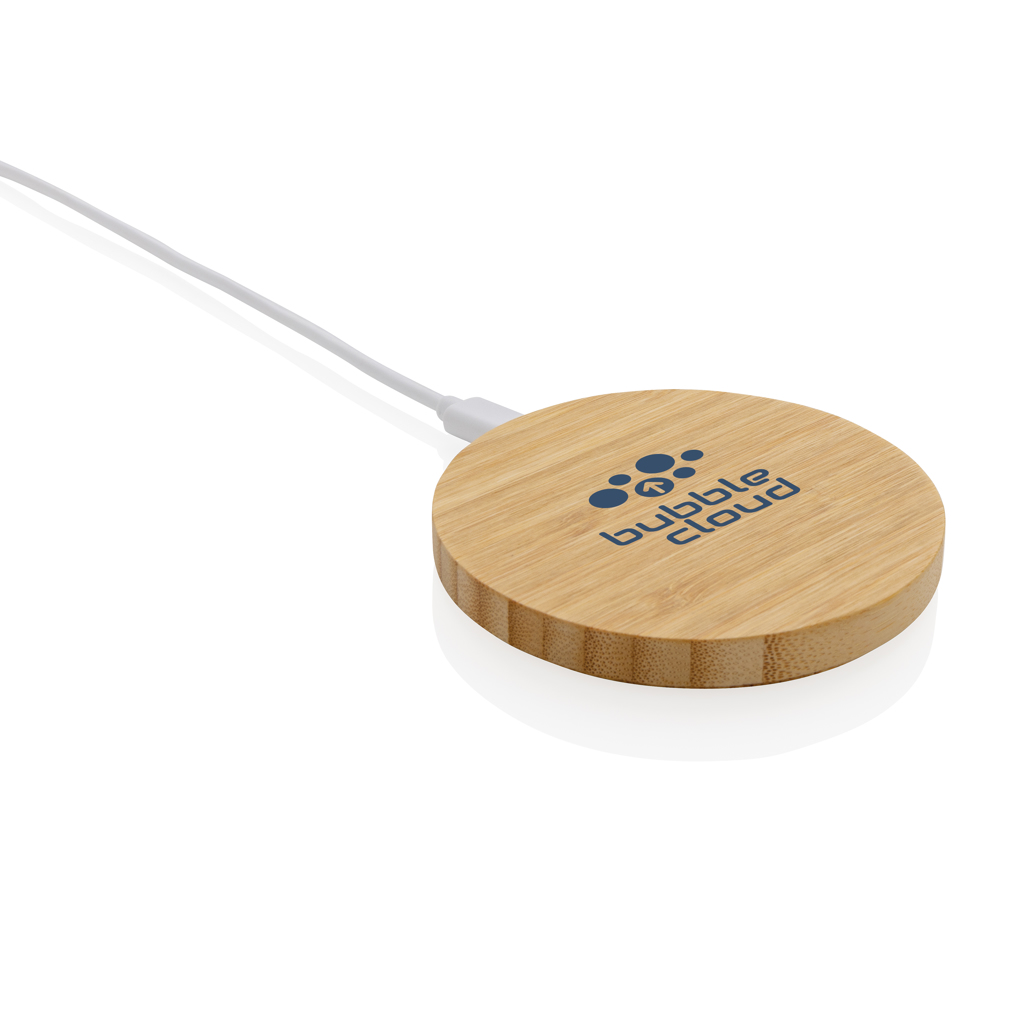 Cargador inalámbrico 15W de bambú - Tecnología - Regalo Promocional Personalizado - imagen 4
