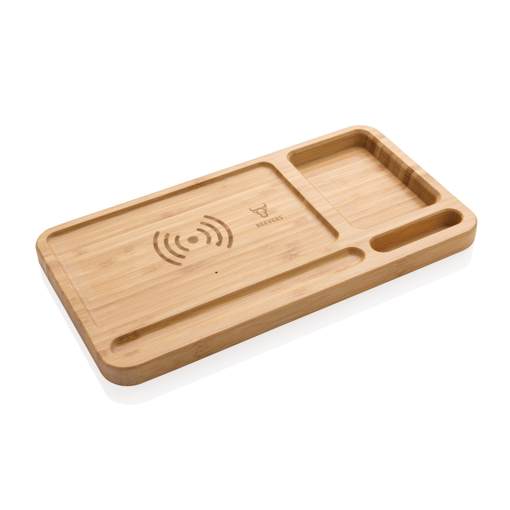 Organizador de escritorio personalizado y cargador de bambú de 10W - Otros accesorios oficina - Regalo Promocional Personalizado - imagen 5