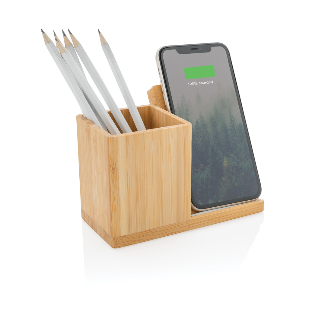 Cargador Calgary inalámbrico bambú 10W - Tecnología - Regalo Promocional Personalizado - imagen 3
