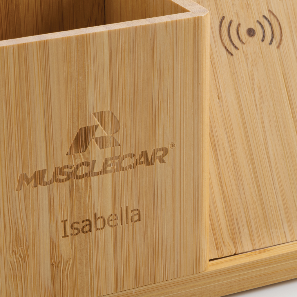 Cargador Calgary inalámbrico bambú 10W - Tecnología - Regalo Promocional Personalizado - imagen 9