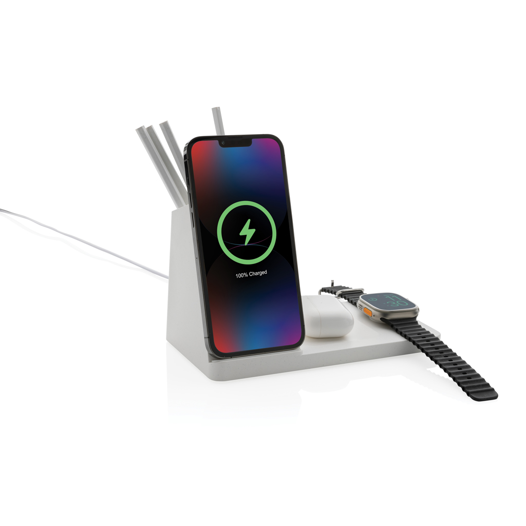 Cargador Ontario RCS plástico reciclado/bambú 15W 3 en 1 - Tecnología - Regalo Promocional Personalizado - imagen 3