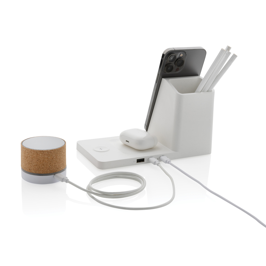 Cargador Ontario RCS plástico reciclado/bambú 15W 3 en 1 - Tecnología - Regalo Promocional Personalizado - imagen 4
