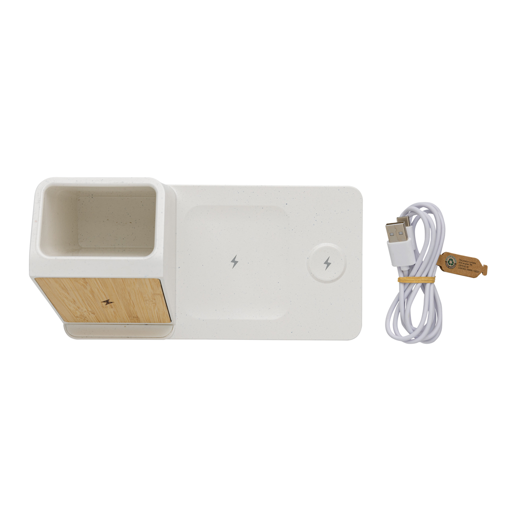 Cargador Ontario RCS plástico reciclado/bambú 15W 3 en 1 - Tecnología - Regalo Promocional Personalizado - imagen 7