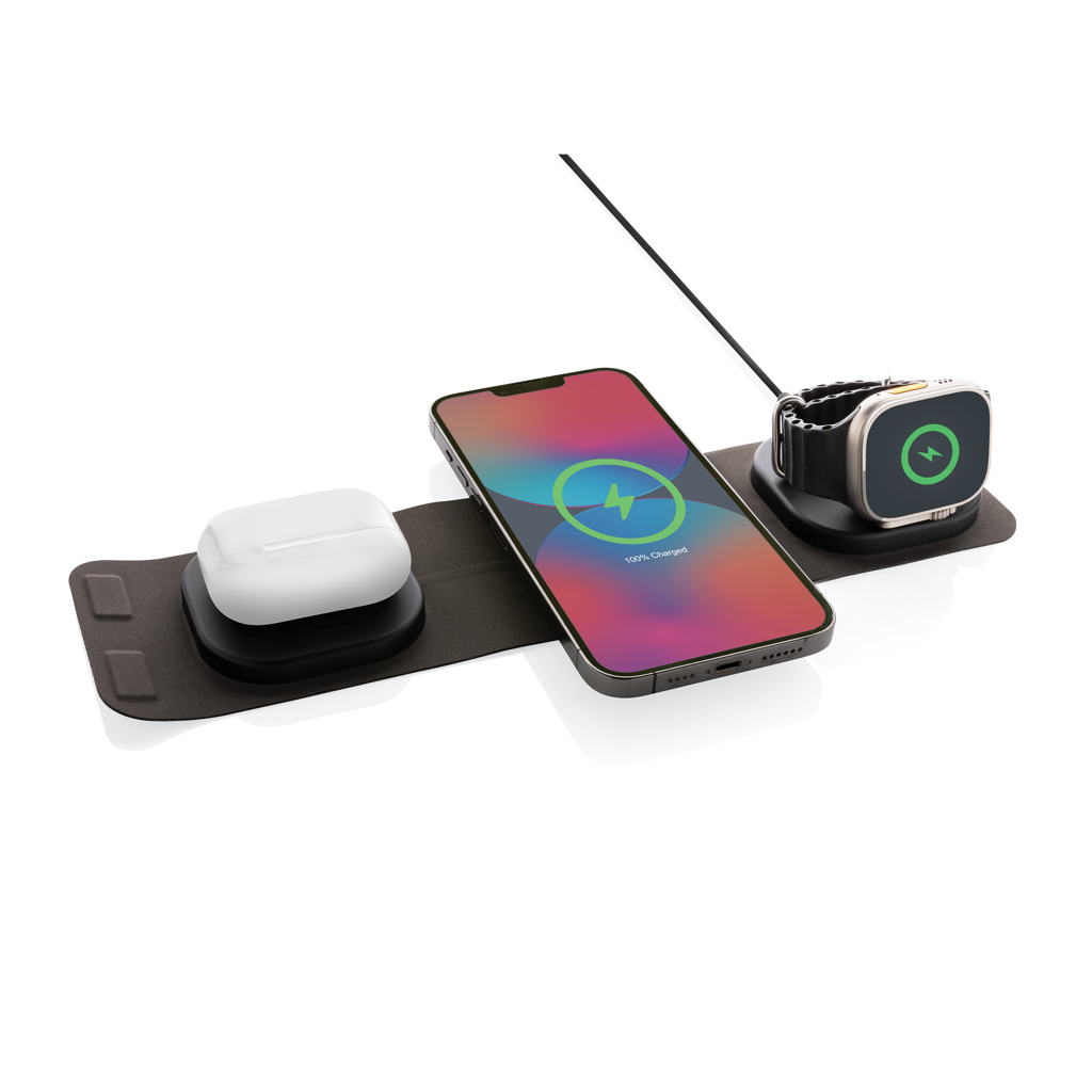 Cargador viaje inalámbrico Swiss Peak RCS rplastic 3 en 1 - Tecnología - Regalo Promocional Personalizado - imagen 3