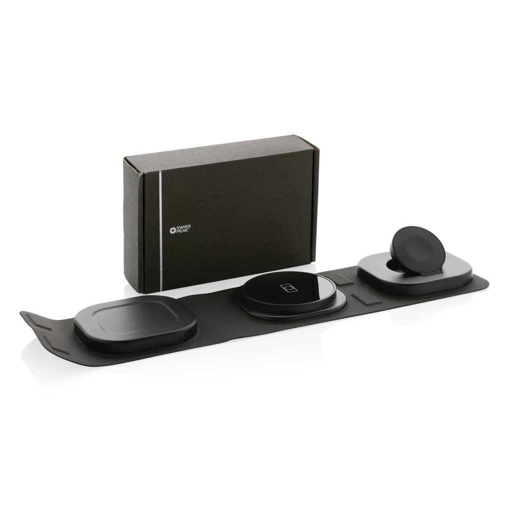 Cargador viaje inalámbrico Swiss Peak RCS rplastic 3 en 1 - Tecnología - Regalo Promocional Personalizado - imagen 4