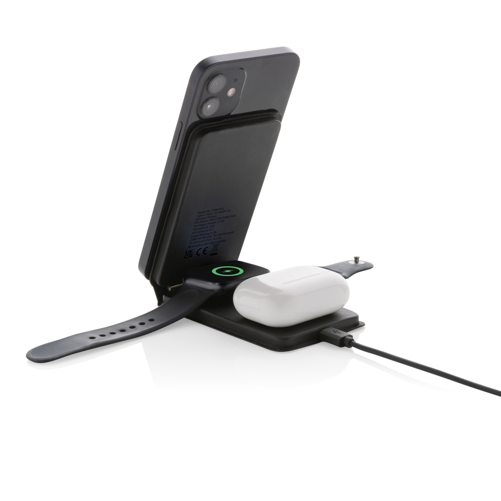Cargador inalámbrico magnético Swiss Peak RCS rPU 15W 3 en 1 - Tecnología - Regalo Promocional Personalizado - imagen 4