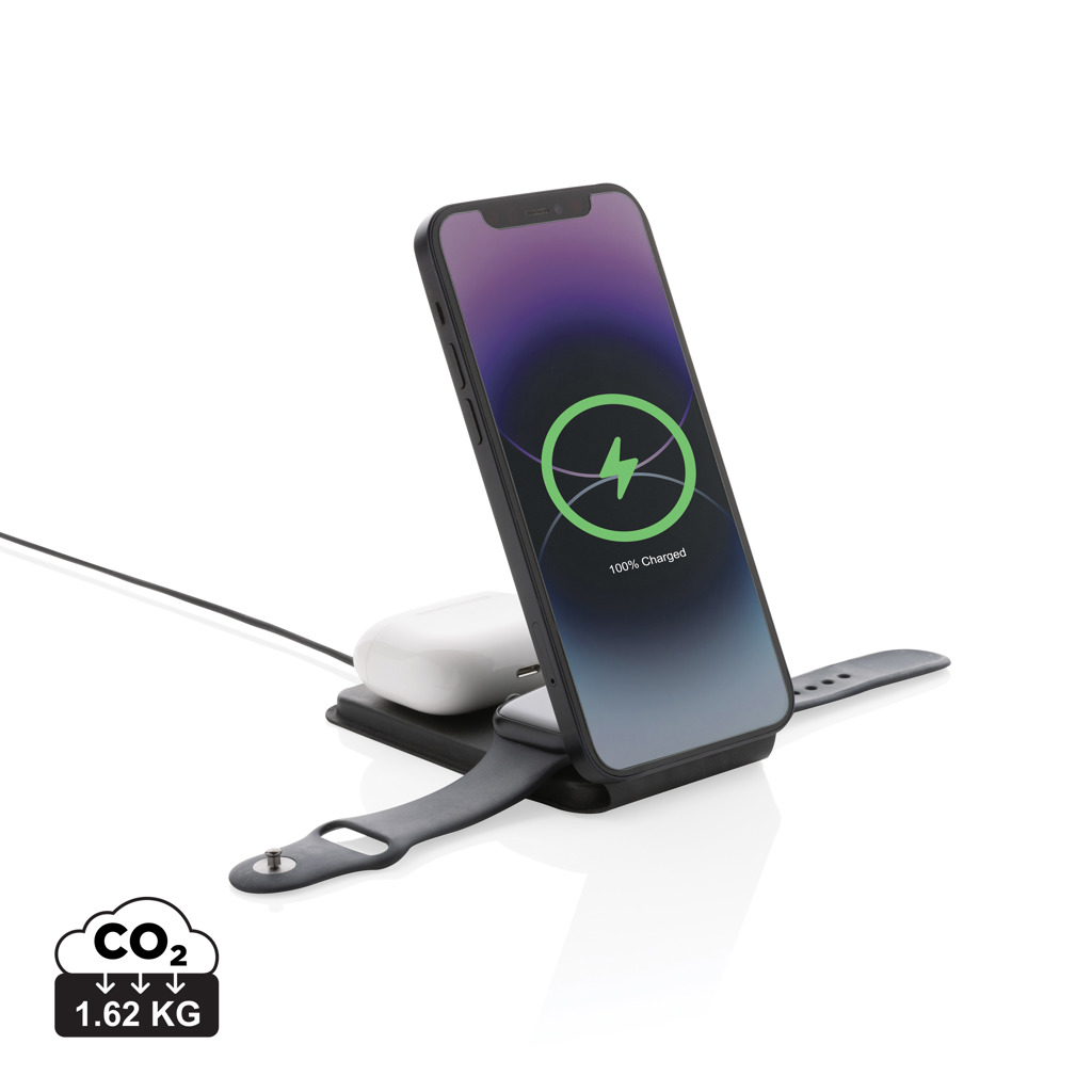 Cargador inalámbrico magnético Swiss Peak RCS rPU 15W 3 en 1 - Tecnología - Regalo Promocional Personalizado
