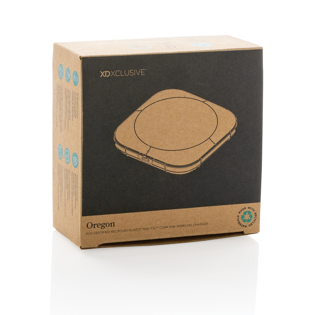 Cargador inalámbrico Oregon plástico RCS  y corcho 10W - Tecnología - Regalo Promocional Personalizado - imagen 9