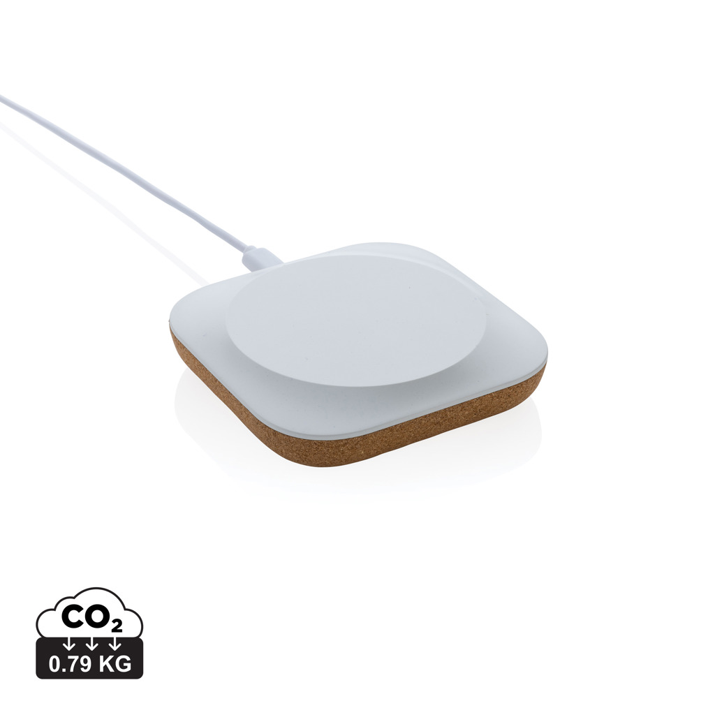 Cargador inalámbrico Oregon plástico RCS  y corcho 10W - Tecnología - Regalo Promocional Personalizado