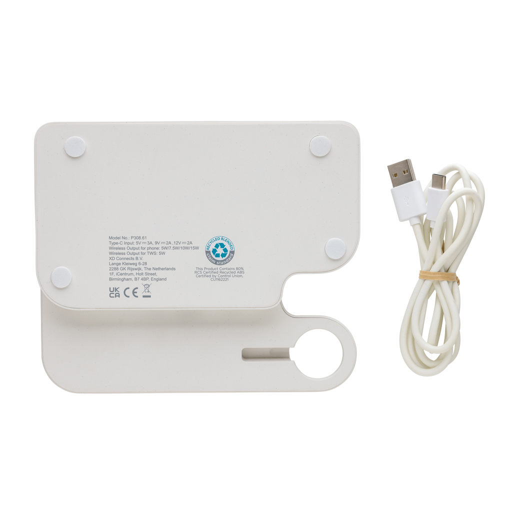 Cargador 3 en 1 RCS plástico reciclado 15W - Tecnología - Regalo Promocional Personalizado - imagen 5