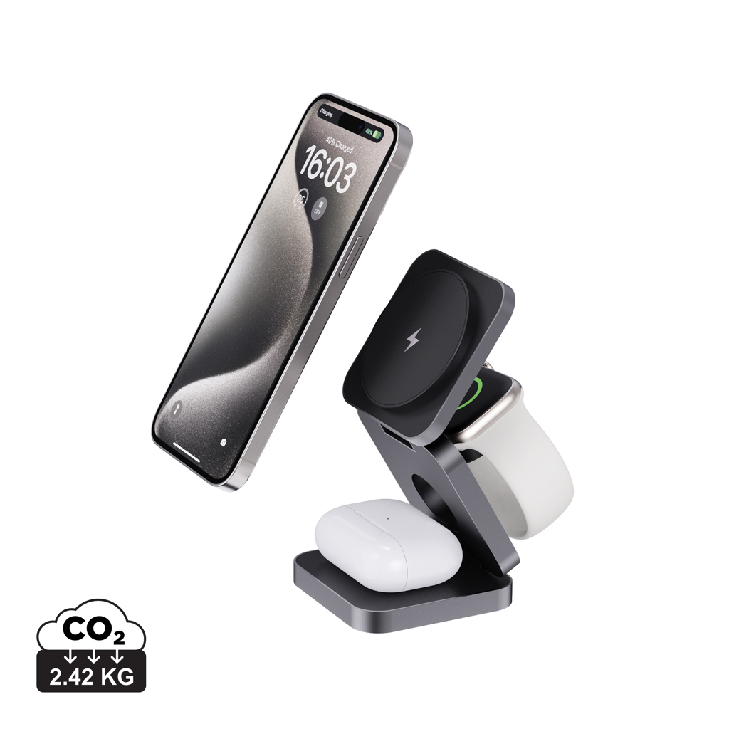 Cargador plegable Terra RCS aluminio reciclado 3 en 1 - Tecnología - Regalo Promocional Personalizado