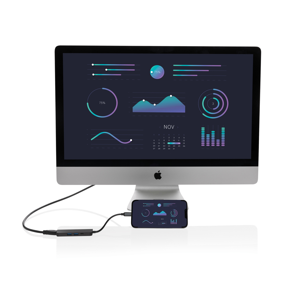 Hub Terra RCS de aluminio reciclado con entrada HDMI - Tecnología - Regalo Promocional Personalizado - imagen 6