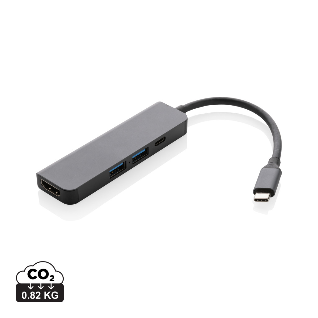 Hub Terra RCS de aluminio reciclado con entrada HDMI - Tecnología - Regalo Promocional Personalizado