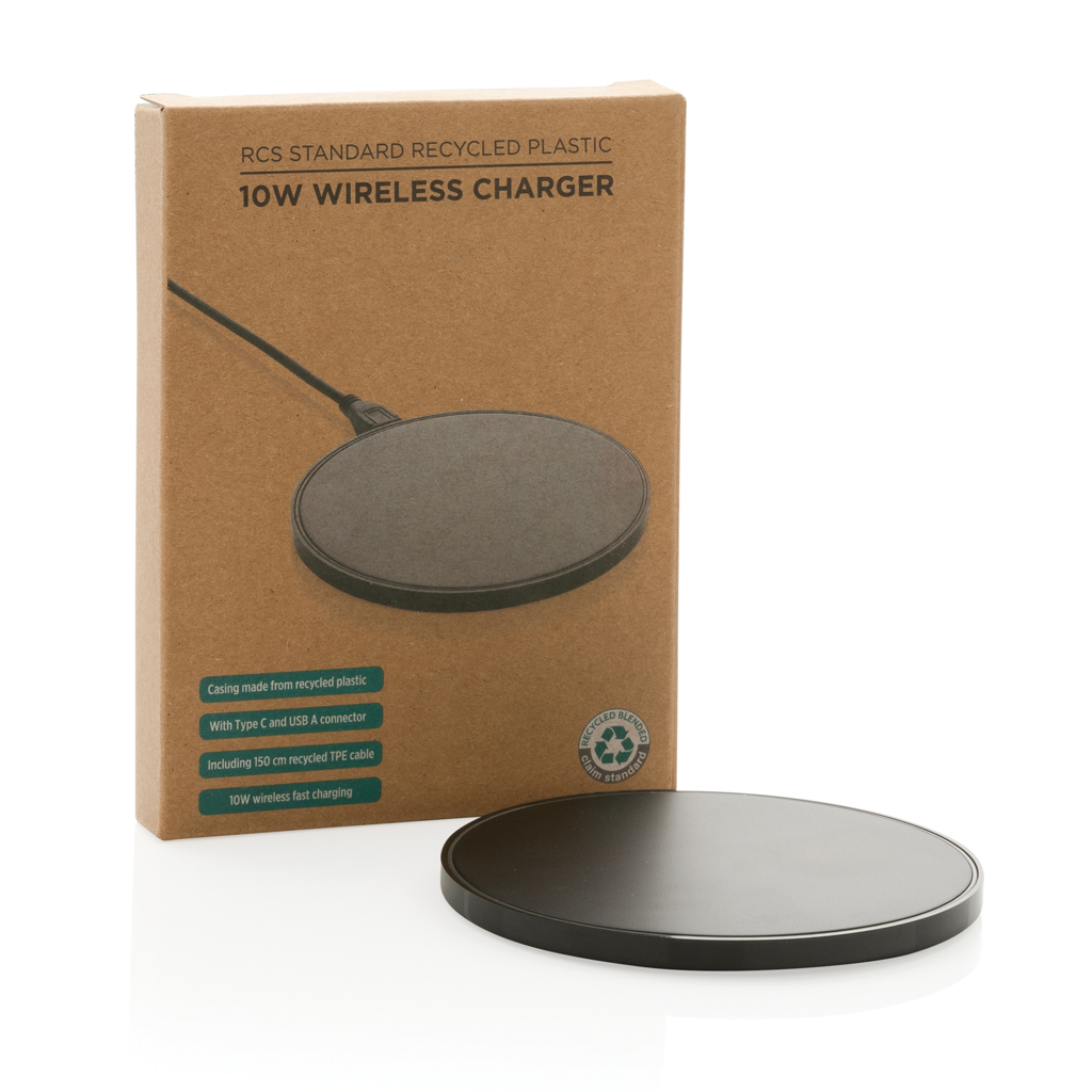 Cargador inalámbrico 10W de plástico reciclado RCS - Tecnología - Regalo Promocional Personalizado - imagen 4