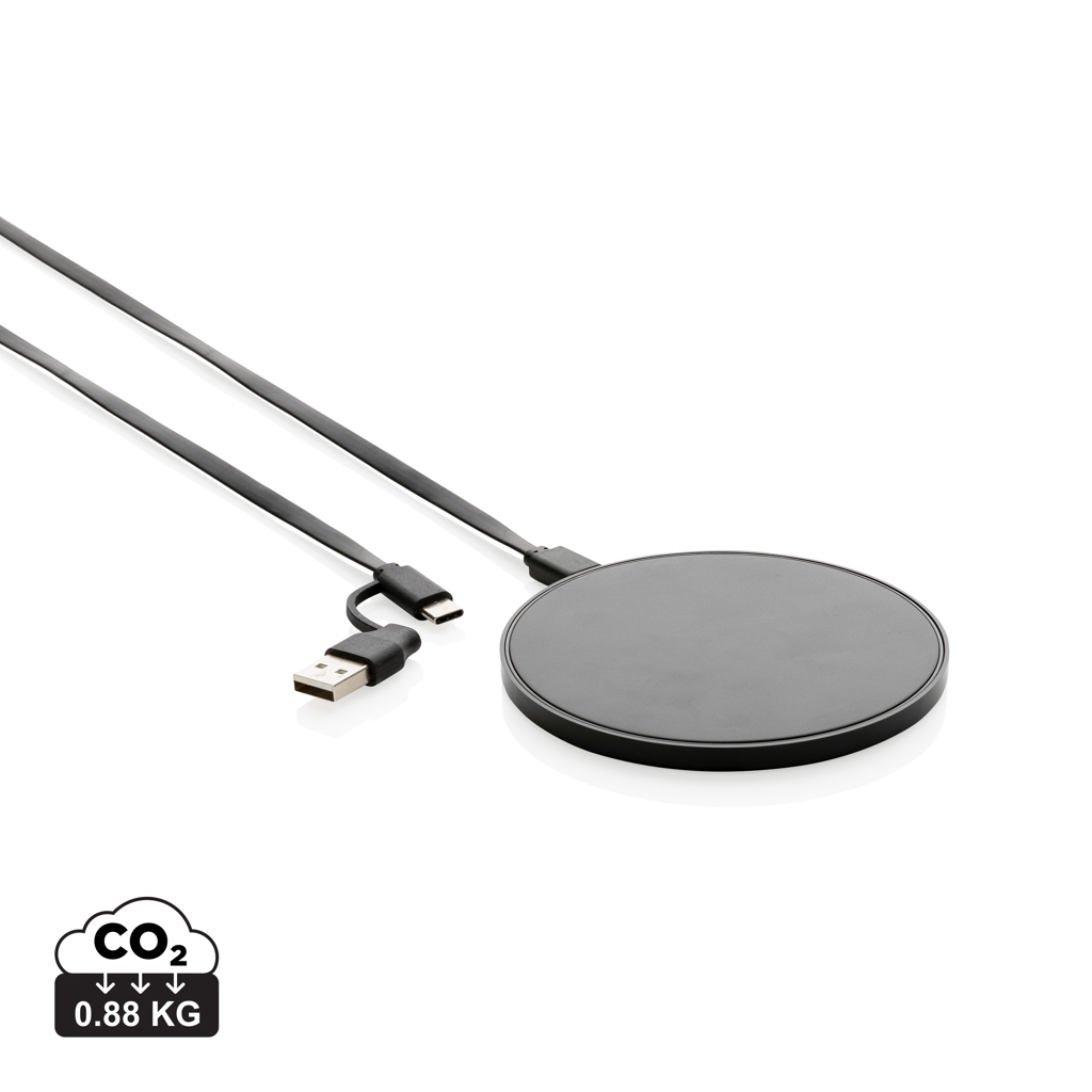 Cargador inalámbrico 10W de plástico reciclado RCS - Tecnología - Regalo Promocional Personalizado