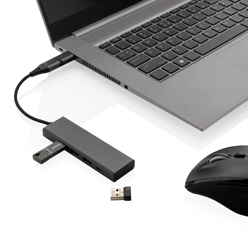 Hub Terra de aluminio reciclado  RCS con 3 puertos USB - Tecnología - Regalo Promocional Personalizado - imagen 3
