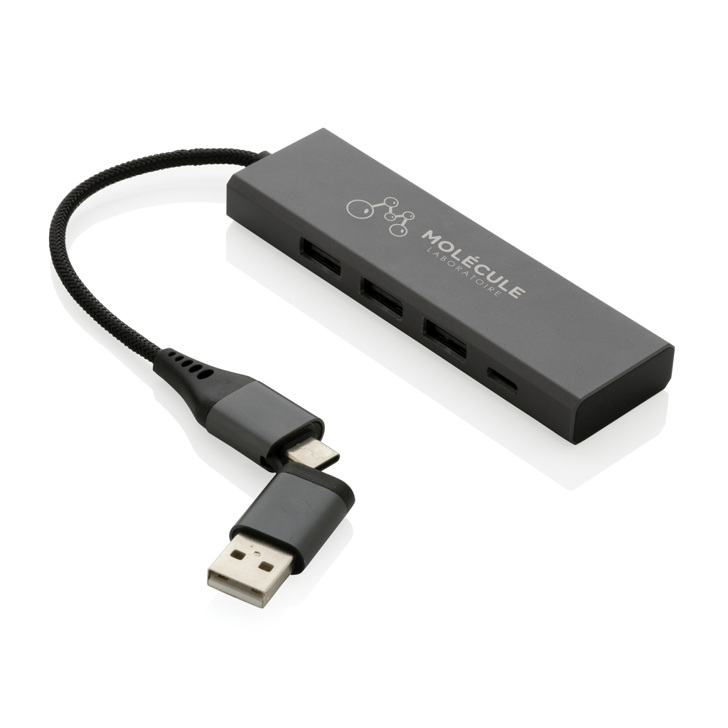 Hub Terra de aluminio reciclado  RCS con 3 puertos USB - Tecnología - Regalo Promocional Personalizado - imagen 5