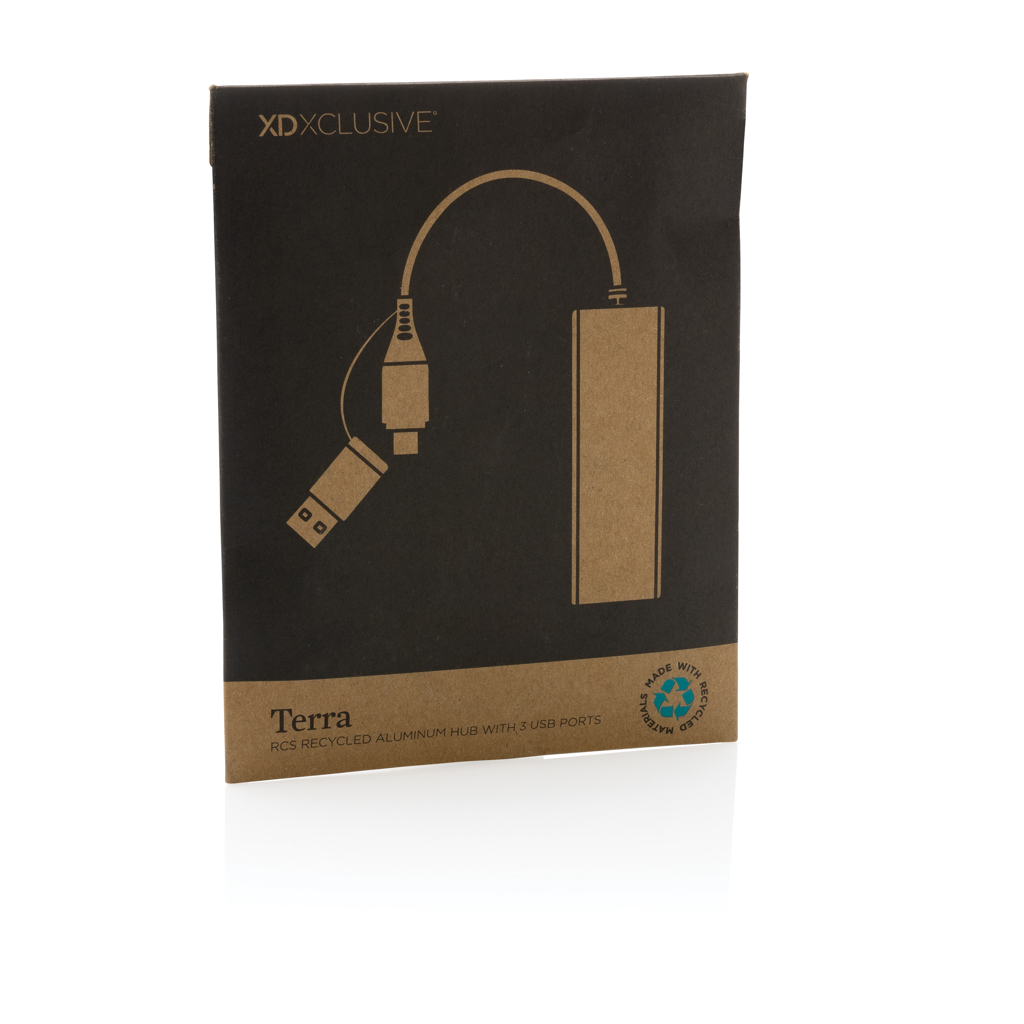 Hub Terra de aluminio reciclado  RCS con 3 puertos USB - Tecnología - Regalo Promocional Personalizado - imagen 8