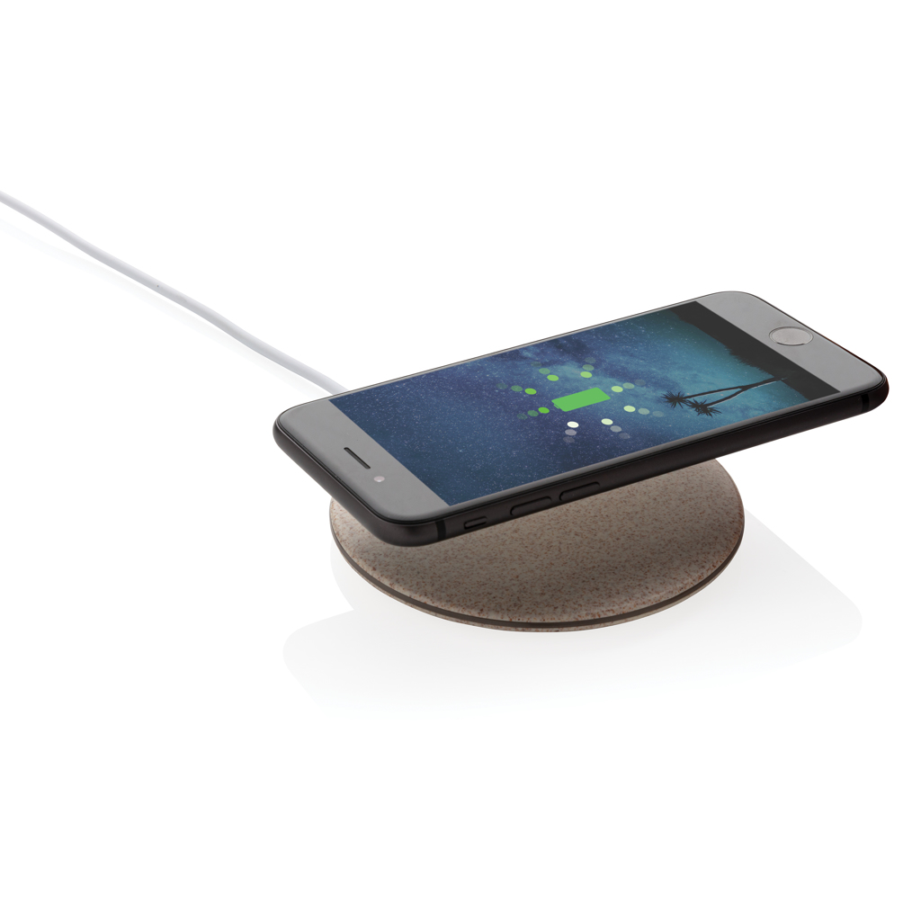 Cargador inalámbrico 5W de paja de trigo - Tecnología - Regalo Promocional Personalizado - imagen 3