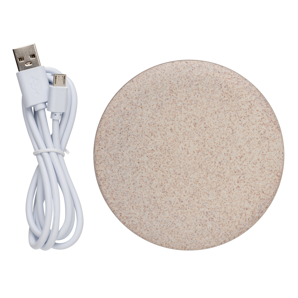 Cargador inalámbrico 5W de paja de trigo - Tecnología - Regalo Promocional Personalizado - imagen 4