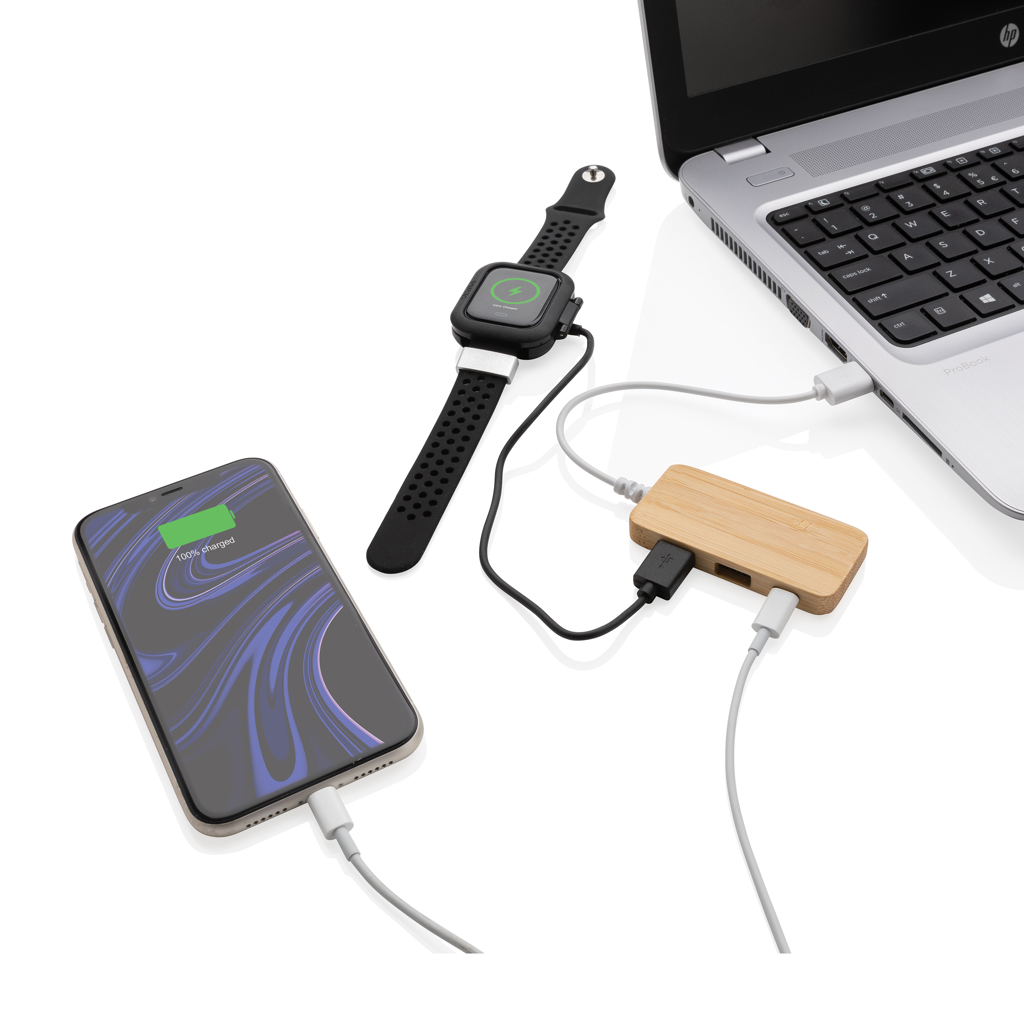 Hub de bambú con tipo C - Tecnología - Regalo Promocional Personalizado - imagen 3