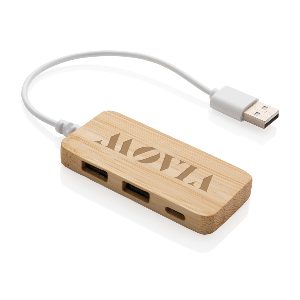 Hub de bambú con tipo C - Tecnología - Regalo Promocional Personalizado - imagen 6