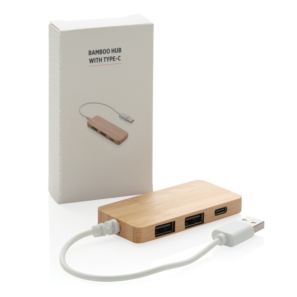 Hub de bambú con tipo C - Tecnología - Regalo Promocional Personalizado - imagen 4